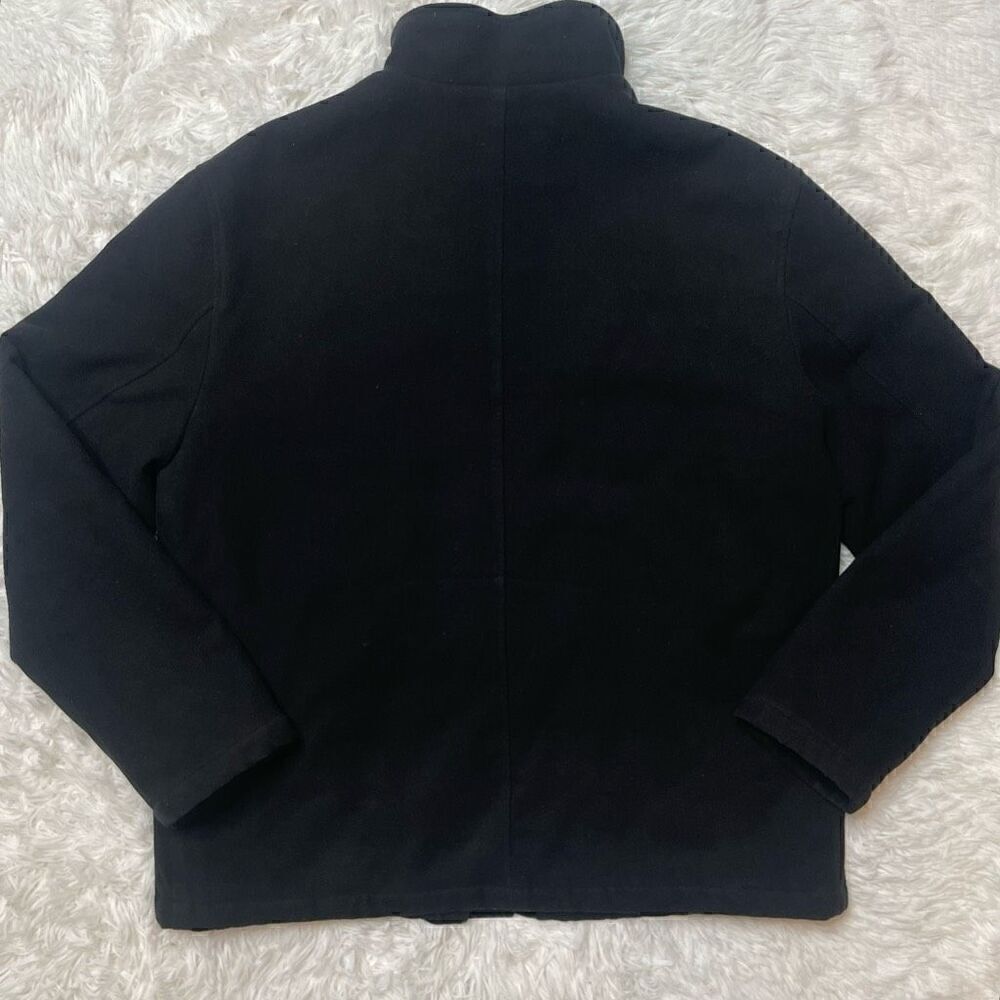 Levis Vintage Trucker Jacket Fleece Men Large Black Mock Neck Full Zip Snap Butt - Picture 10 of 10